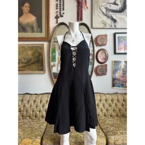 L'ecole des Femmes Silk Black St.Tropez Dress Size Medium (6)